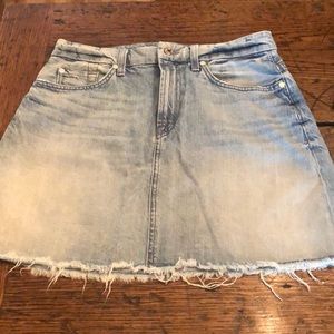7 for all mankind lt wash denim skirt